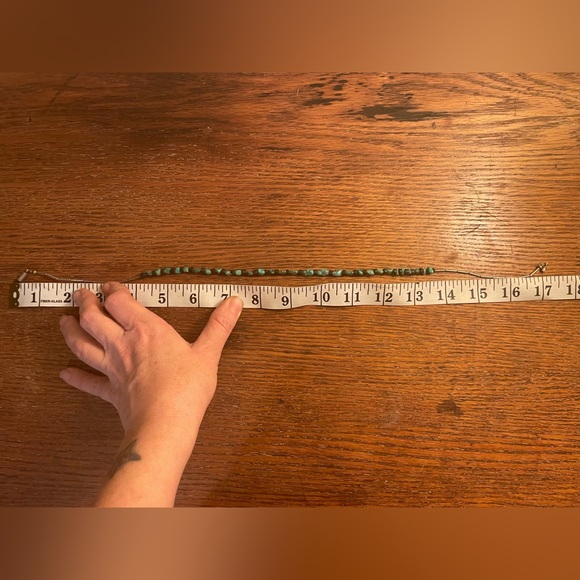 Vintage sterling silver, onyx and turquoise beaded necklace/choker - Picture 2 of 2